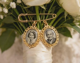 Personalisierung Hochzeit Erinnerungsfoto Brosche, Benutzerdefinierte Brautstrauß Fotos Charme, Hochzeit Andenken Anstecknadel Bräutigam Hochzeit Erinnerungsgeschenk