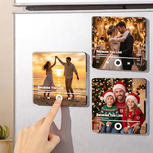 Personalisierter Kühlschrankmagnet mit Foto und Musik, Musik-Spieluhr mit einem ganzen Lied, Erinnerungsstück an die Voicemail, Jubiläumsgeschenk
