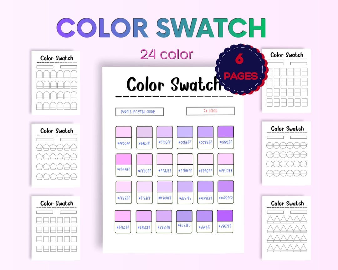 Color Swatch Printable | 24 Color Palette Sheet | Coloring Tools - Etsy