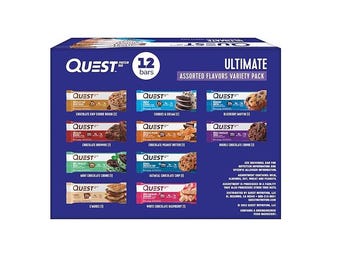 Quest Protein Bars Variety Pack, Gluten Free Keto Fitness Snack (12 Pack)