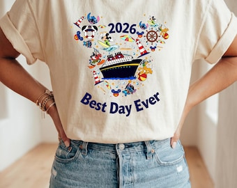 Disney Family Cruise 2026 retro shirt, magische vakantie bijpassende T-shirts, beste dag ooit muis cruise tshirt, comfortshirt familie-uitje team