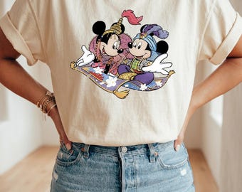 Comfortkleuren Tokyo Disney Resort Trip-shirt, Magic Kingdom-zomeroutfit, Aladdin Jasmine Mouse-T-shirt, vakantiekleding familiepretpark