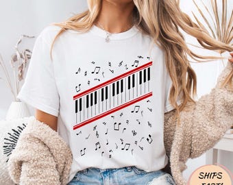 Michael J Beat It Piano Keys-T-shirt