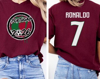 Ronaldo #7 Portugal Soccer Graphic Tee, World Tournament Football Fan Unisex Shirt