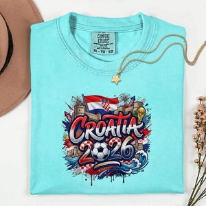 Croatia 2026 Soccer Shirt, Comfort Colors Football Fan Tee image 5