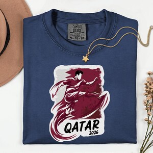 Qatar Soccer 2026 Graphic Tee, Qatari Football Fan Unisex T-Shirt image 12