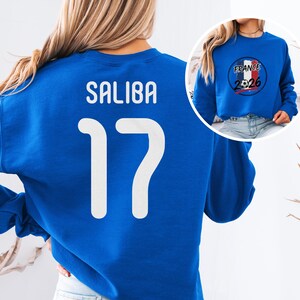 Saliba #17 France Soccer Jersey Style T-Shirt, World Tournament Inspired Unisex Tee image 2
