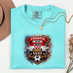 Croatia Mascot Soccer Shirt, 2026 World Tournament Graphic Tee, Comfort Colors Sports Fans image 13