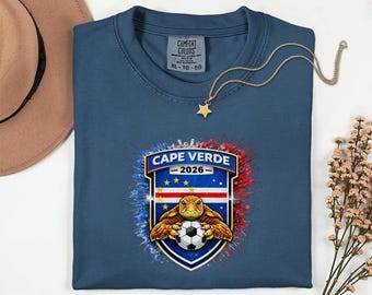 Cape Verde Mascot Soccer Shirt, 2026 World Tournament Football Jersey Style Graphic Tee