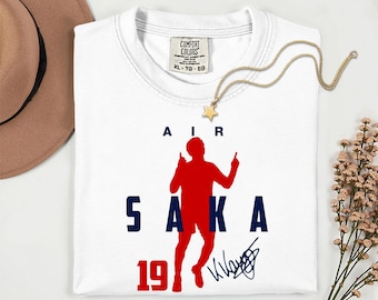 Air Saka England Soccer Star Graphic Tee, Comfort Colors Football Tribute T-Shirt