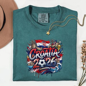 Croatia 2026 Soccer Shirt, Comfort Colors Football Fan Tee image 4