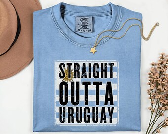 Comfort Colors Uruguay Flag Streetwear T-Shirt, Country Culture Graphic Tee