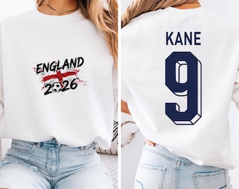 England Kane #9 Football Fan Graphic Tee, World Tournament Soccer Jersey