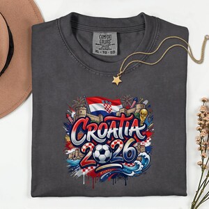 Croatia 2026 Soccer Shirt, Comfort Colors Football Fan Tee image 8