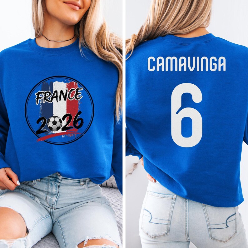 France Camavinga #6 Soccer Jersey T-Shirt, World Tournament Football Fan Apparel image 7