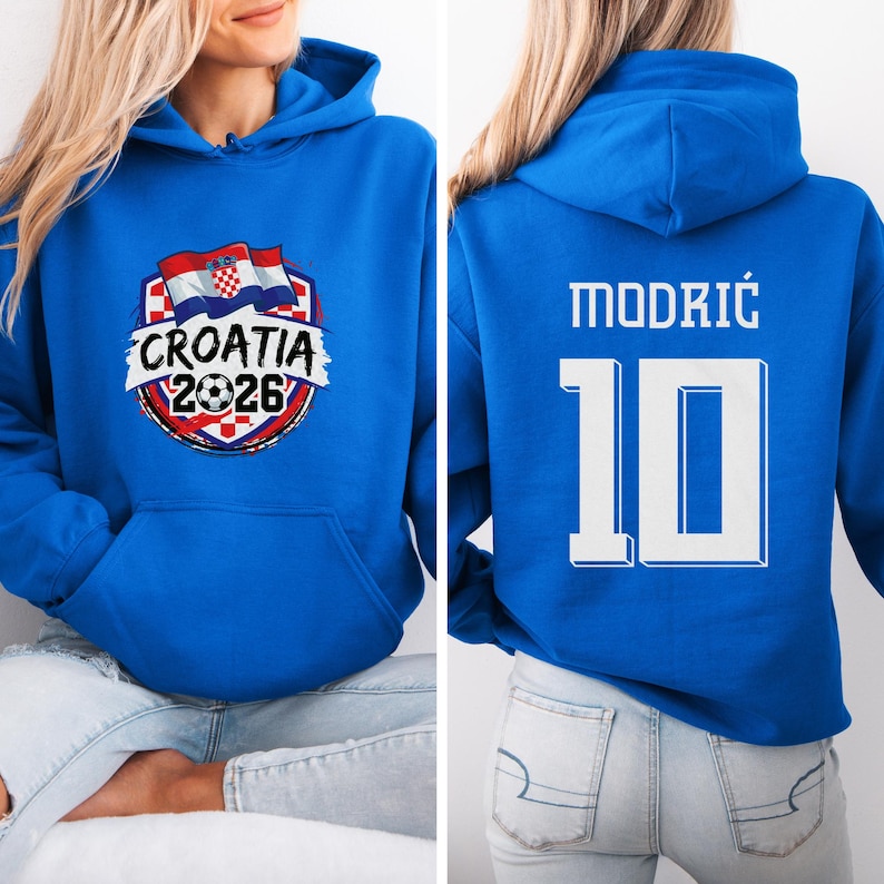 Croatia Soccer Modric #10 Jersey Style T-Shirt, Football Fan Apparel image 2