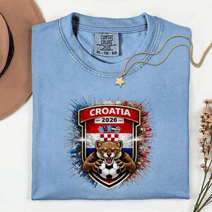 Croatia Mascot Soccer Shirt, 2026 World Tournament Graphic Tee, Comfort Colors Sports Fans image 7