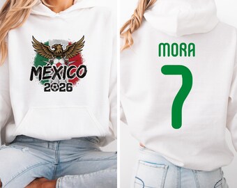 Mexico Soccer Fan Jersey, Mora #7 Graphic Tee, World Tournament Apparel