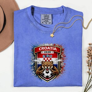 Croatia Mascot Soccer Shirt, 2026 World Tournament Graphic Tee, Comfort Colors Sports Fans image 15