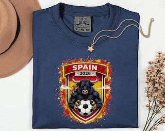 Spain Mascot Soccer Shirt, 2026 World Tournament Football Jersey Style T-Shirt