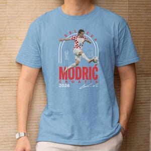 Modric Croatia Star Player #10 Tribute T-Shirt, 2026 World Football Legend Graphic Tee image 2