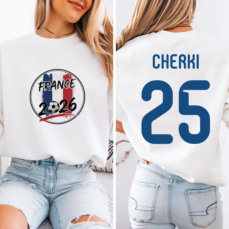 Cherki France Soccer Jersey Style T-Shirt, 2026 World Tournament Football Fan Apparel image 2