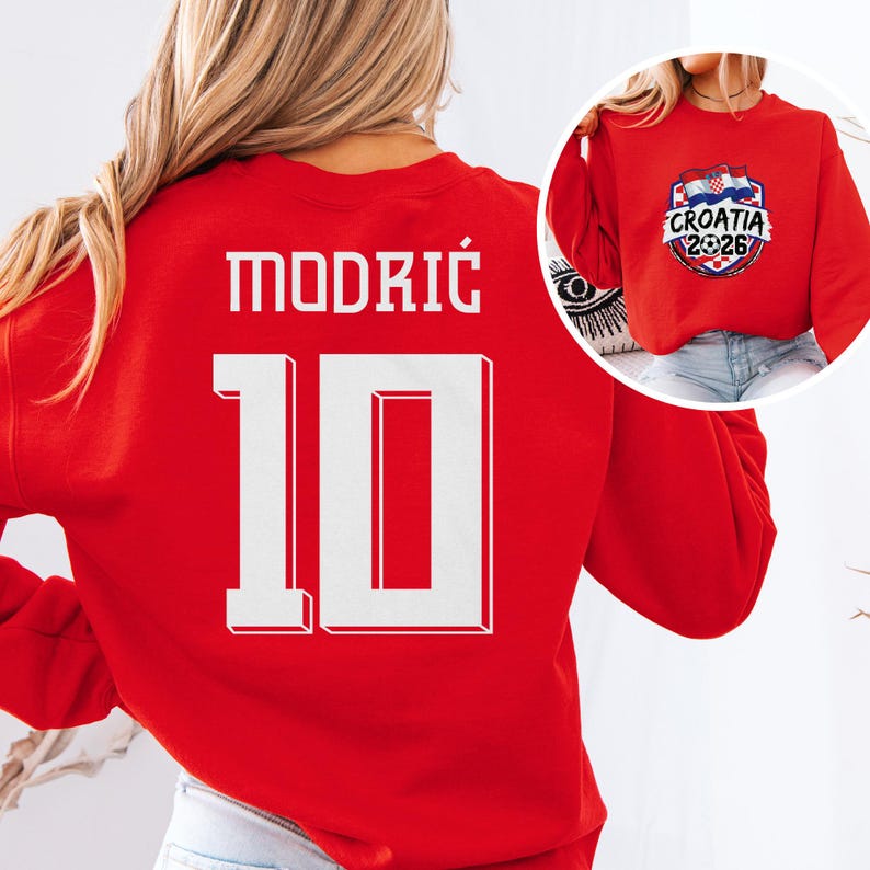 Croatia Soccer Modric #10 Jersey Style T-Shirt, Football Fan Apparel image 10