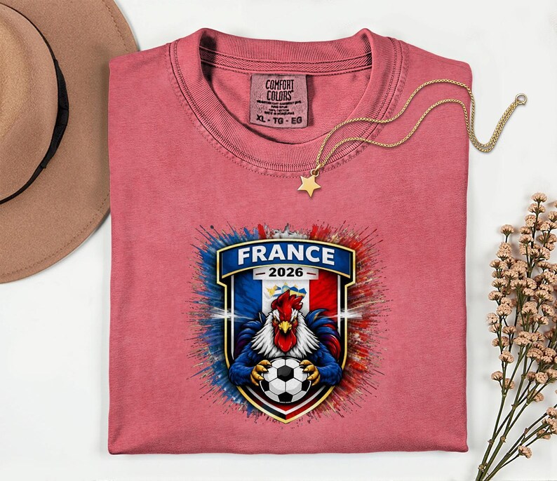 France Soccer Mascot Shirt, 2026 World Tournament Graphic Tee, Football Jersey Style image 8