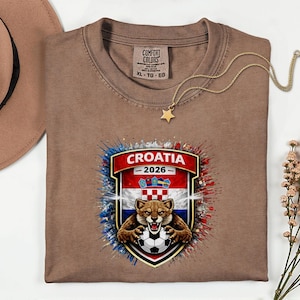 Croatia Mascot Soccer Shirt, 2026 World Tournament Graphic Tee, Comfort Colors Sports Fans image 14