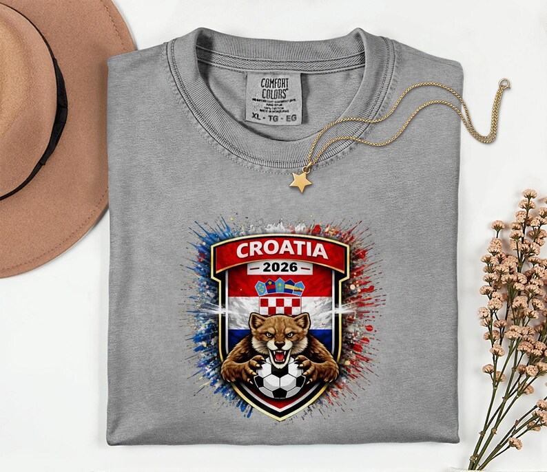 Croatia Mascot Soccer Shirt, 2026 World Tournament Graphic Tee, Comfort Colors Sports Fans image 17