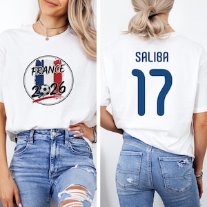 Saliba #17 France Soccer Jersey Style T-Shirt, World Tournament Inspired Unisex Tee image 1