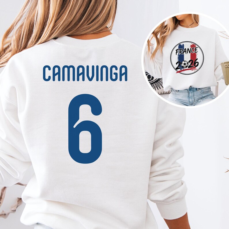 France Camavinga #6 Soccer Jersey T-Shirt, World Tournament Football Fan Apparel image 6