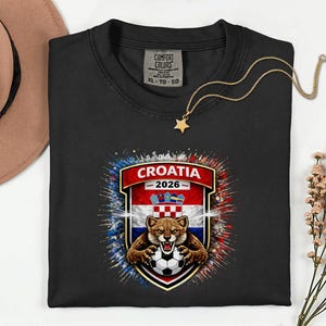 Croatia Mascot Soccer Shirt, 2026 World Tournament Graphic Tee, Comfort Colors Sports Fans image 10