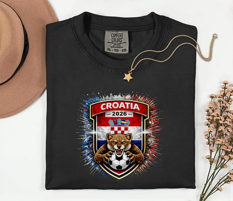 Croatia Mascot Soccer Shirt, 2026 World Tournament Graphic Tee, Comfort Colors Sports Fans image 10