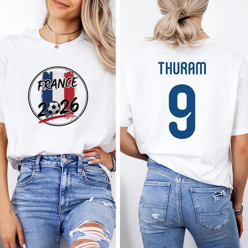France Thuram #9 Jersey Style T-Shirt, Football Fan Apparel, World Tournament Inspired Unisex Tee image 2