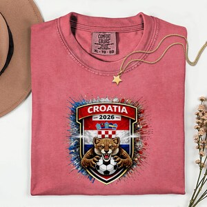 Croatia Mascot Soccer Shirt, 2026 World Tournament Graphic Tee, Comfort Colors Sports Fans image 8