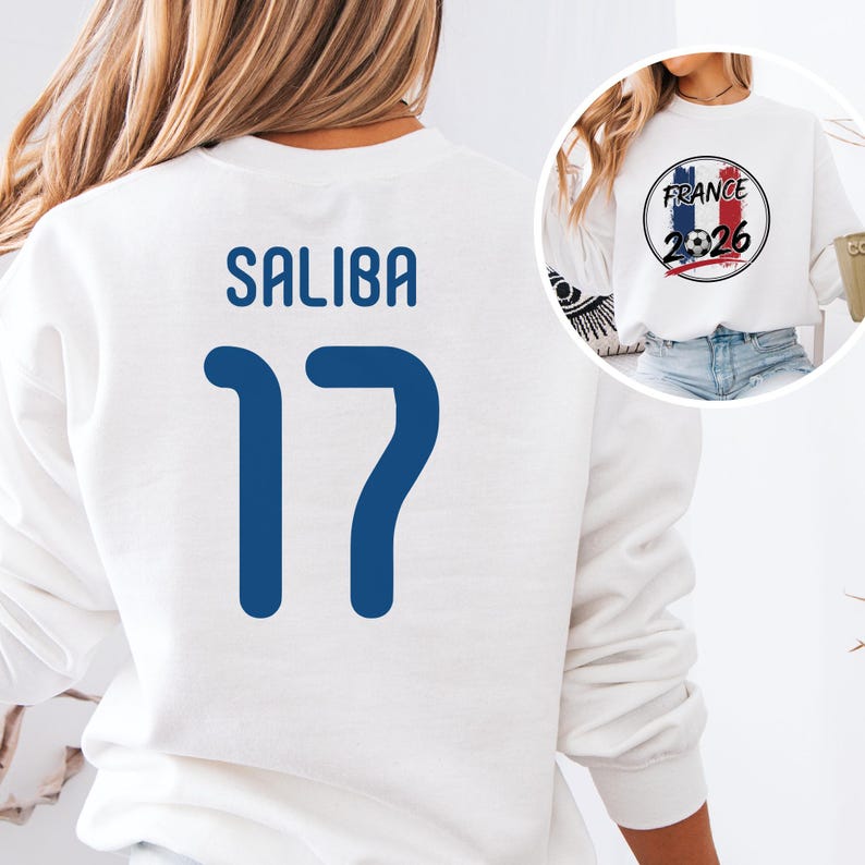 Saliba #17 France Soccer Jersey Style T-Shirt, World Tournament Inspired Unisex Tee image 3
