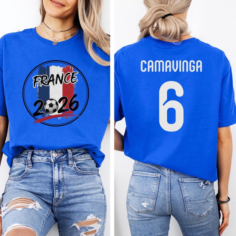 France Camavinga #6 Soccer Jersey T-Shirt, World Tournament Football Fan Apparel image 1