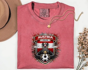 Austria Soccer Mascot Shirt, 2026 World Tournament Graphic Tee, Comfort Colors Jersey Style