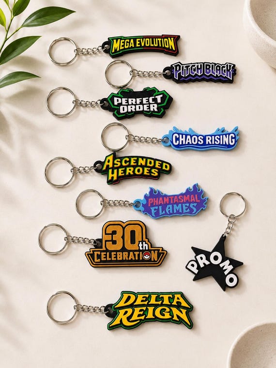 Mega Evolution Pokemon Binder Zipper Pull Keychain – 3D Printed