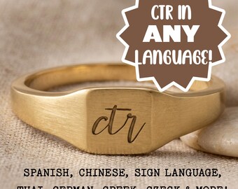 Eingravierter CTR Ring in JEDER Sprache, benutzerdefinierter HLT Schmuck, Schwester Missionar Geschenk, älteres Missionar Geschenk, Mission Care Paket, wähle das Richtige