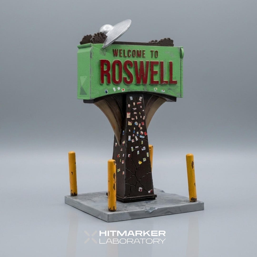 Roswell New Mexico UFO Sign Replica – 3D Printed Alien Welcome Sign - Etsy