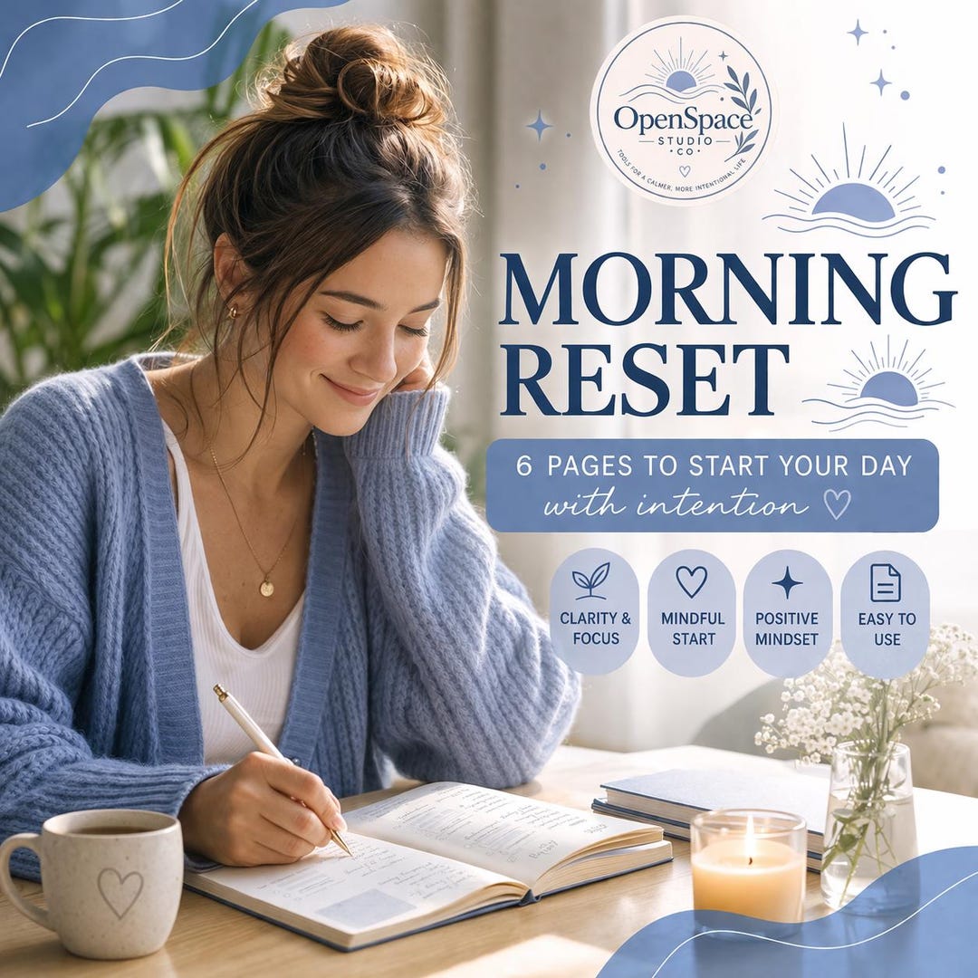 Morning Reset Journal Printable | Daily Reset Planner | Calm Your Mind ...