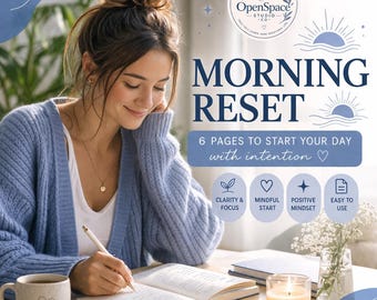 Morning Reset Journal Printable | Daily Reset Planner | Calm Your Mind | Overstimulated Mom Routine | Self Care Printable