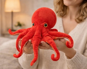 リアルな赤いタコのぬいぐるみ - 大きな海の動物のぬいぐるみ 40cm 75cm 海の装飾ギフト