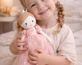 Muñeca de trapo princesa: muñeca de tela suave para niñas, juguete de peluche hecho a mano, decoración infantil, muñeca de peluche para jugar a diario.