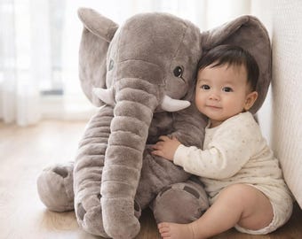40cm ソフトゾウぬいぐるみ - かわいい赤ちゃんゾウのぬいぐるみ、保育園の装飾、子供へのギフト、心地よい抱き枕