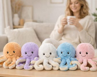 巨大タコぬいぐるみ - 柔らかい海の動物の枕 かわいいタコのぬいぐるみ 18～80cm