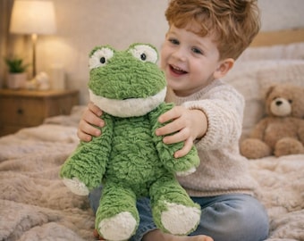 Peluche de rana verde de 36 cm, suave y adorable, ideal como regalo para niños.