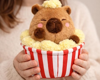 かわいいカピバラのポップコーンぬいぐるみ 21cm – かわいいぬいぐるみ動物の食べ物ぬいぐるみギフト
